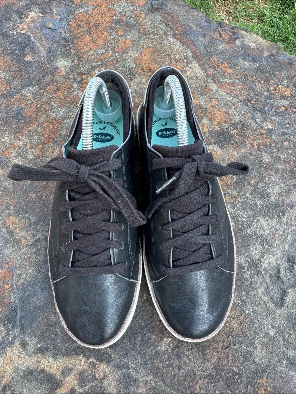 DR. SCHOLLS Women's Sz 7.5 Sweet Life Leather Oxford Sneaker Shoe Black Sun - Picture 5 of 16